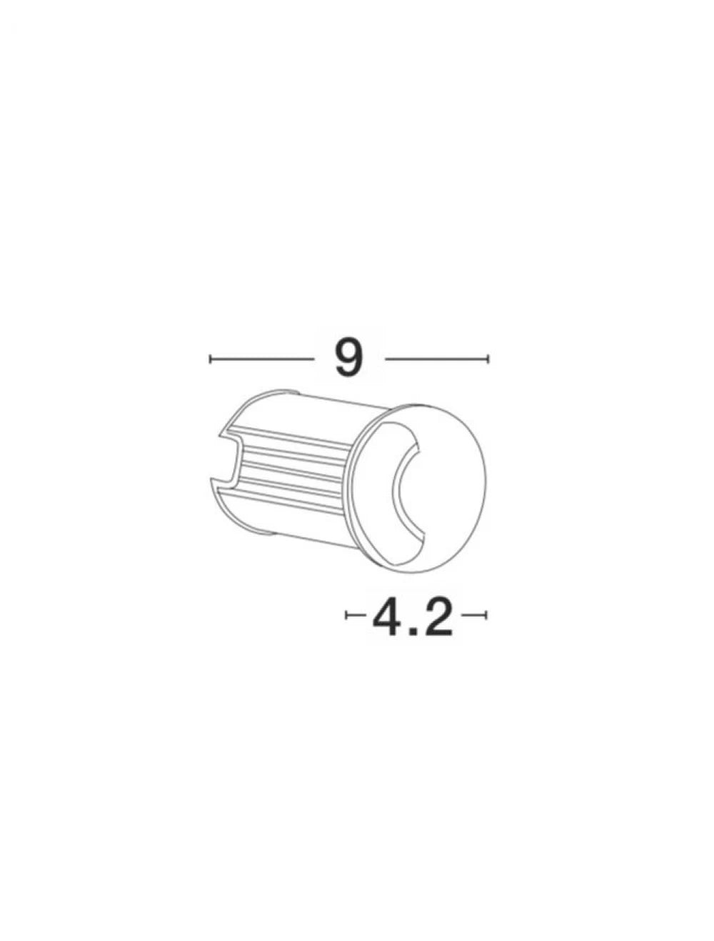 Spot incastrat pentru scari din Aluminiu Argintiu H9xL4.2cm IP67 1W 60lm 3000k BANG