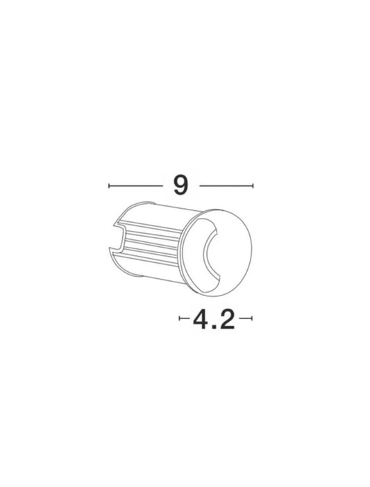Spot incastrat pentru scari din Aluminiu Argintiu H9xL4.2cm IP67 1W 60lm 3000k BANG