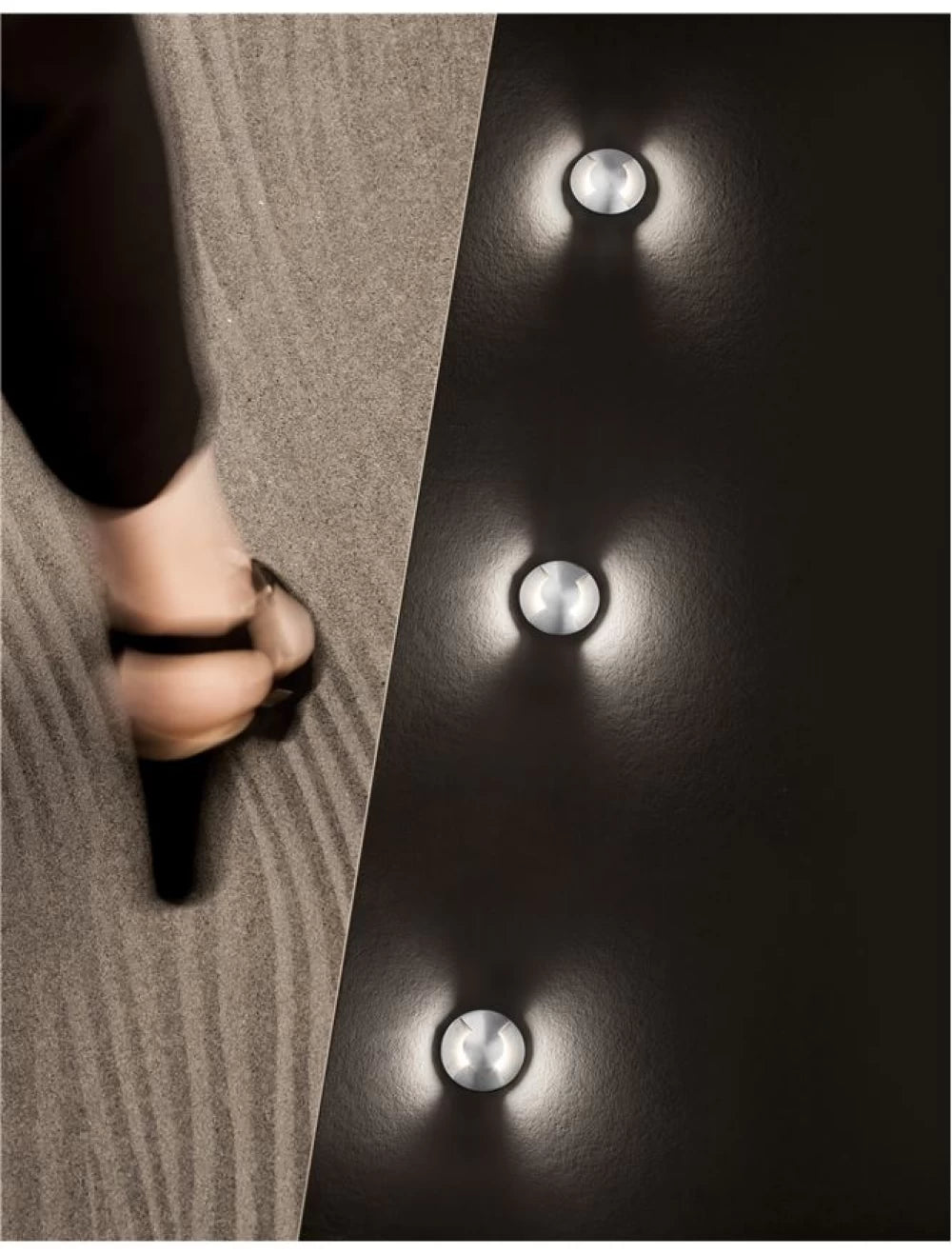 Spot incastrat pentru scari din Aluminiu Argintiu H9xL4.2cm IP67 1W 60lm 3000k BANG