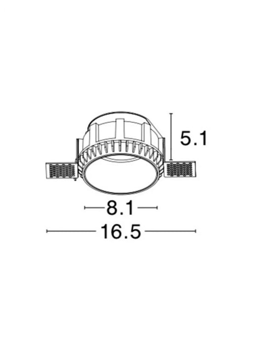Spot incastrat din Aluminiu Negru H5.1xL8.1cm IP20 LED GU10 BRAD
