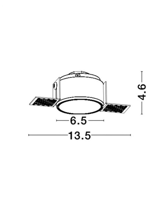 Spot incastrat din Aluminiu Negru H4.6xL6.5cm IP20 LED GU10 BRAD