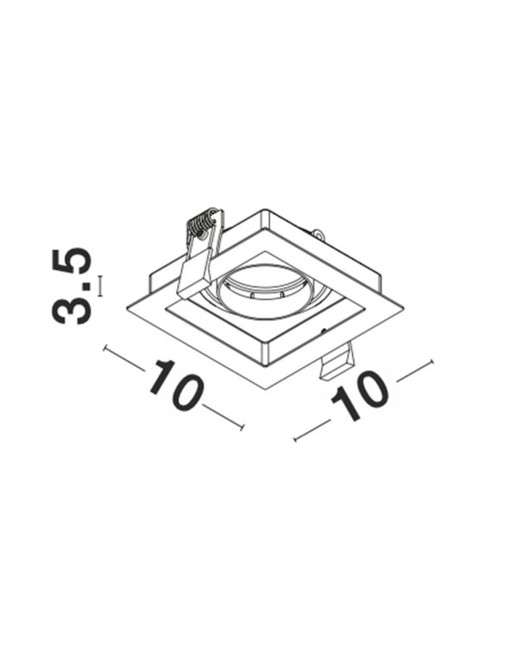Spot incastrat din Aluminiu Negru H3.8xL10cm IP20 LED GU10 CEDI