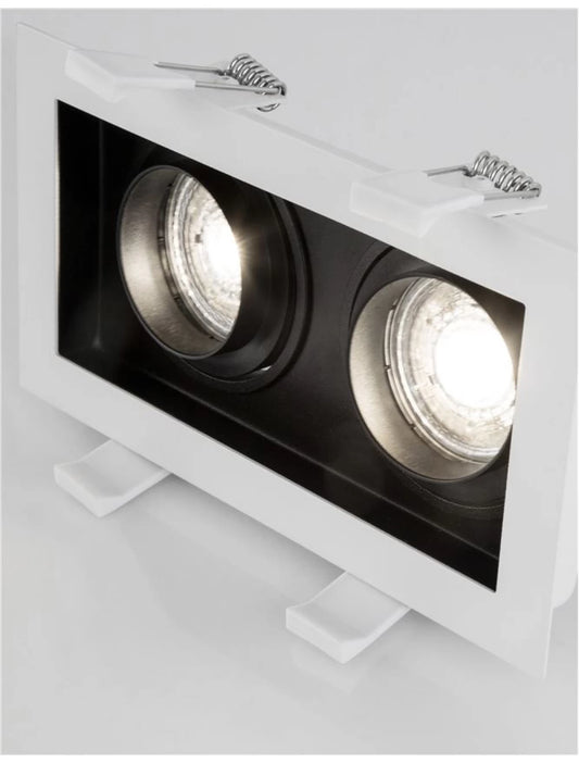 Spot incastrat din Aluminiu Alb interior negru H3.8xL18.3cm IP20 LED GU10 CEDI