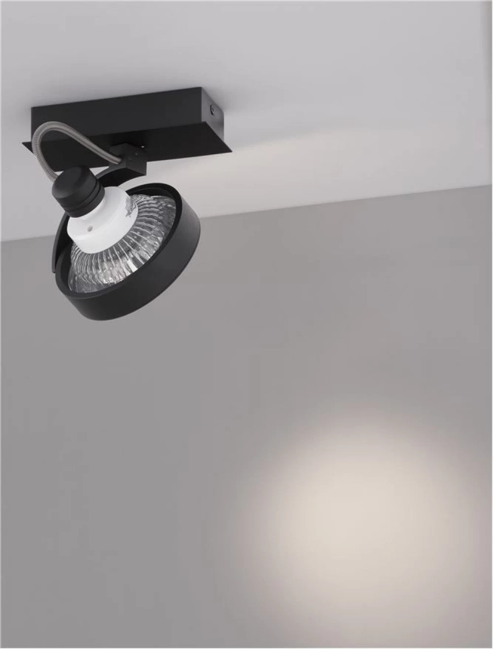 Spot aplicat din Aluminiu Negru H19xL14.5cm IP20 LED AR111 THOMAS