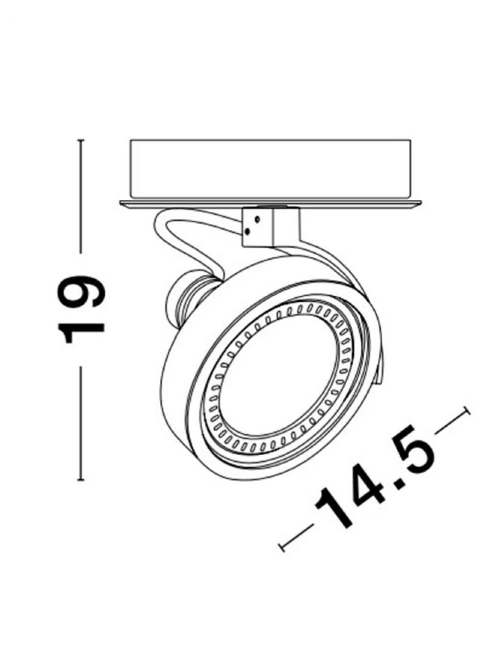 Spot aplicat din Aluminiu Negru H19xL14.5cm IP20 LED AR111 THOMAS