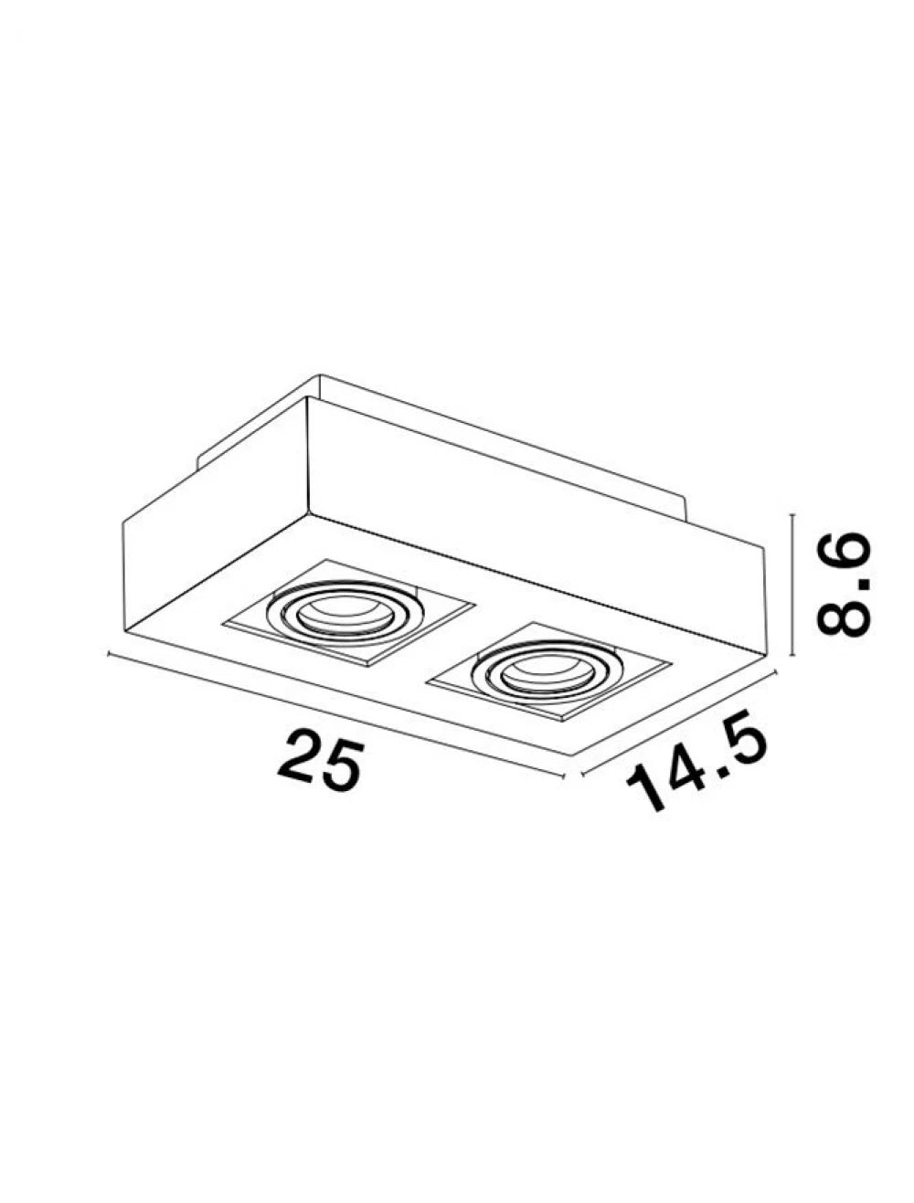 Spot aplicat din Aluminiu Negru H8.6xL25cm IP20 LED GU10 ROBIN