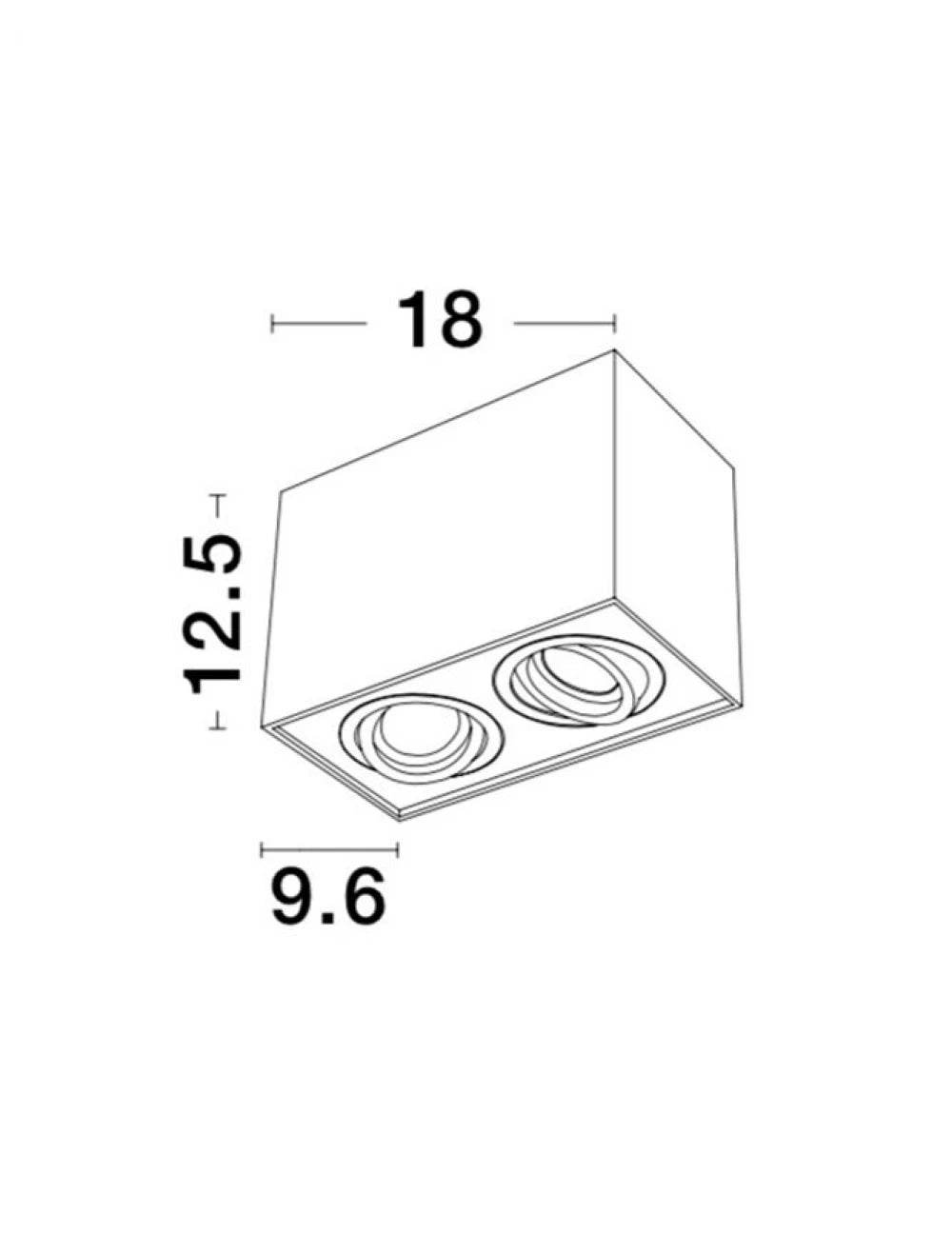 Spot aplicat din Aluminiu Negru H12.5xL18cm IP20 LED GU10 RENDE