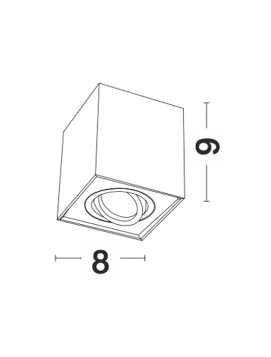 Spot aplicat din Aluminiu Alb H9xL8cm IP20 LED GU10 RENDE