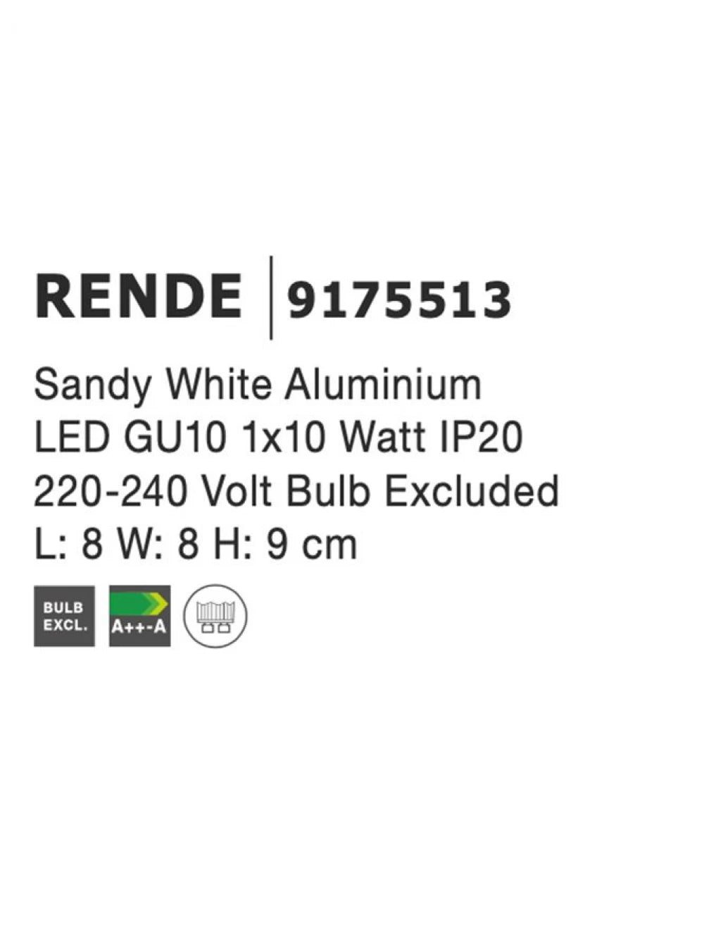 Spot aplicat din Aluminiu Alb H9xL8cm IP20 LED GU10 RENDE