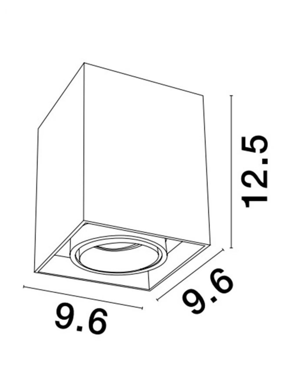 Spot aplicat din Aluminiu Negru H12.5xL9.6cm IP20 LED GU10 RENDE