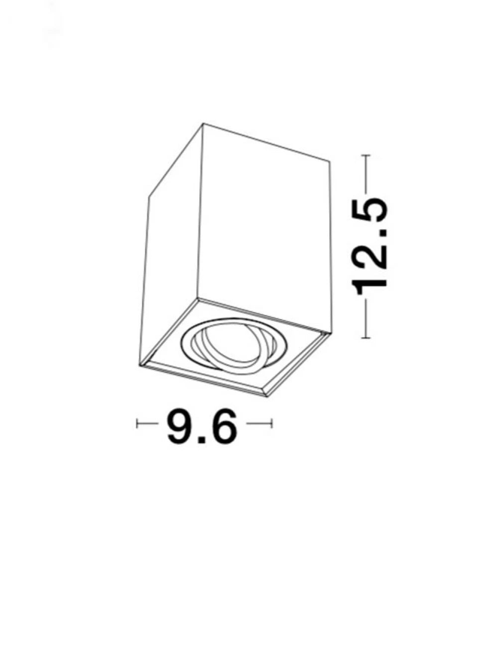 Spot aplicat din Aluminiu Negru H12.5xL9.6cm IP20 LED GU10 RENDE