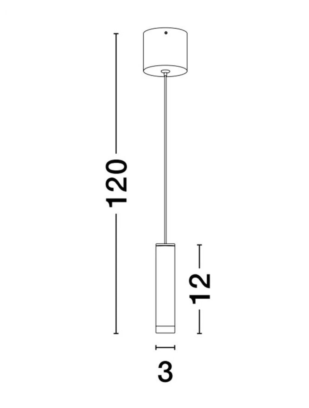Pendul din Aluminiu Auriu H120xL3cm IP20 5w 3000k DOC