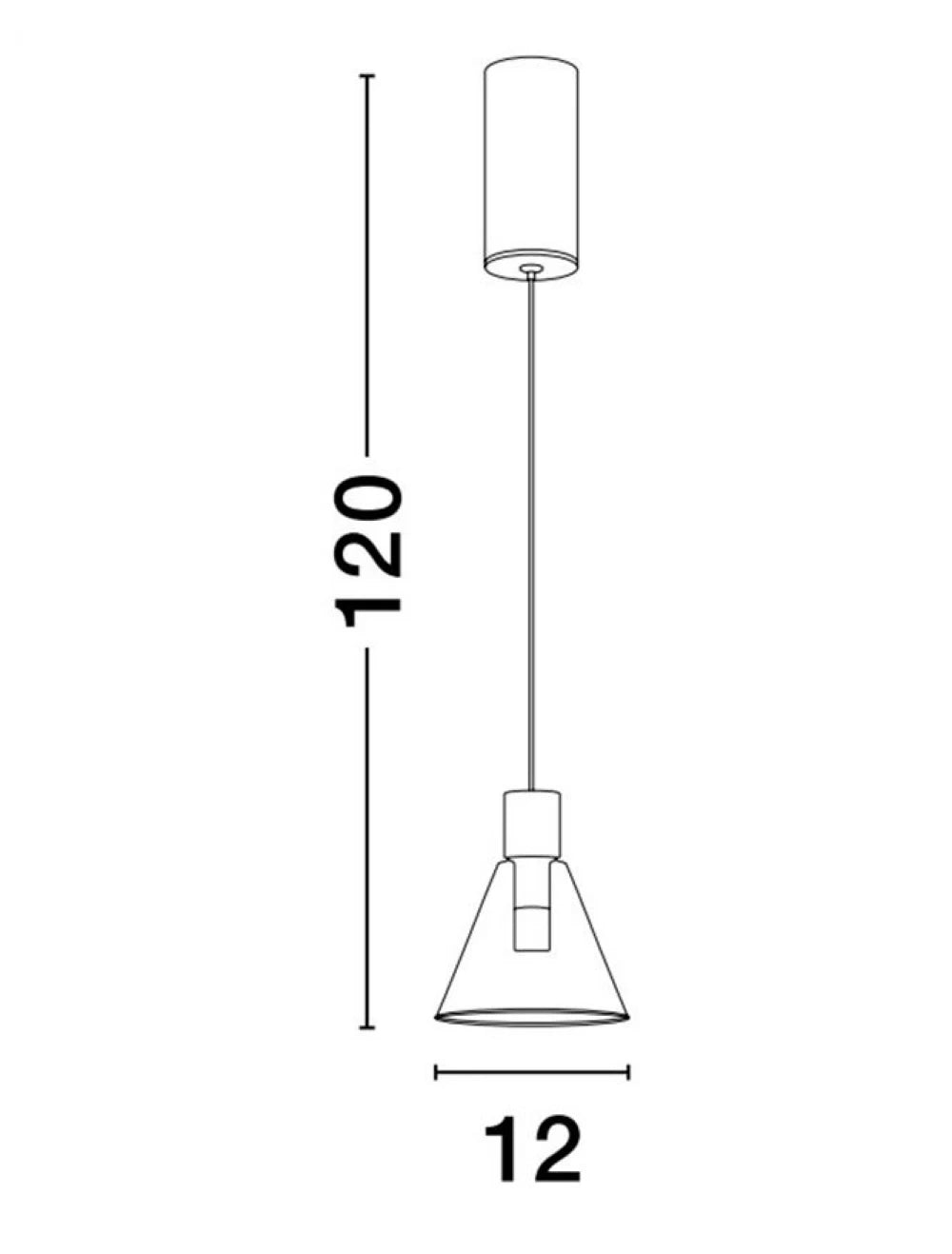 Pendul din Aluminiu Auriu H120xL12cm IP20 5w 3000k DOC
