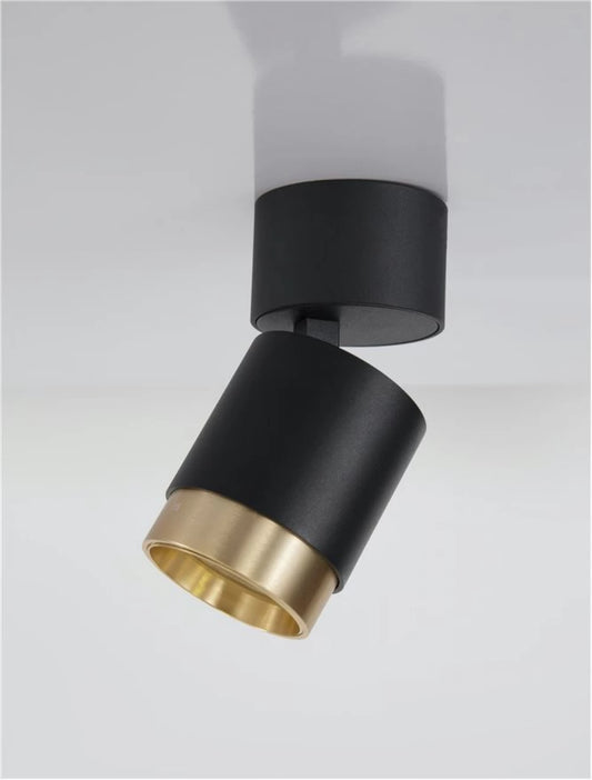 Spot aplicat din Aluminiu Negru/Auriu H11xL5.5cm IP20 5W 400lm 3000k SPECTRE