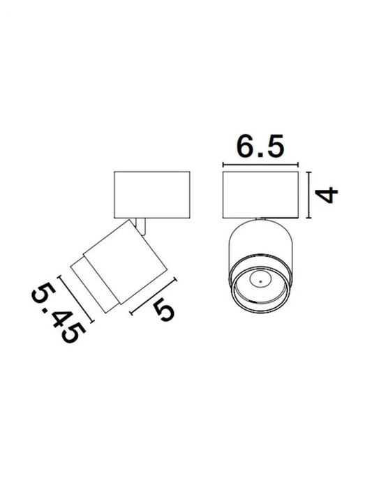 Spot aplicat din Aluminiu Negru H11xL5.5cm IP20 5W 400lm 3000k SPECTRE
