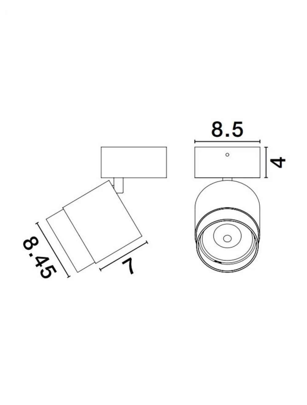 Spot aplicat din Aluminiu Negru/Auriu H14.4xL8.5cm IP20 15W 1200lm 3000k SPECTRE