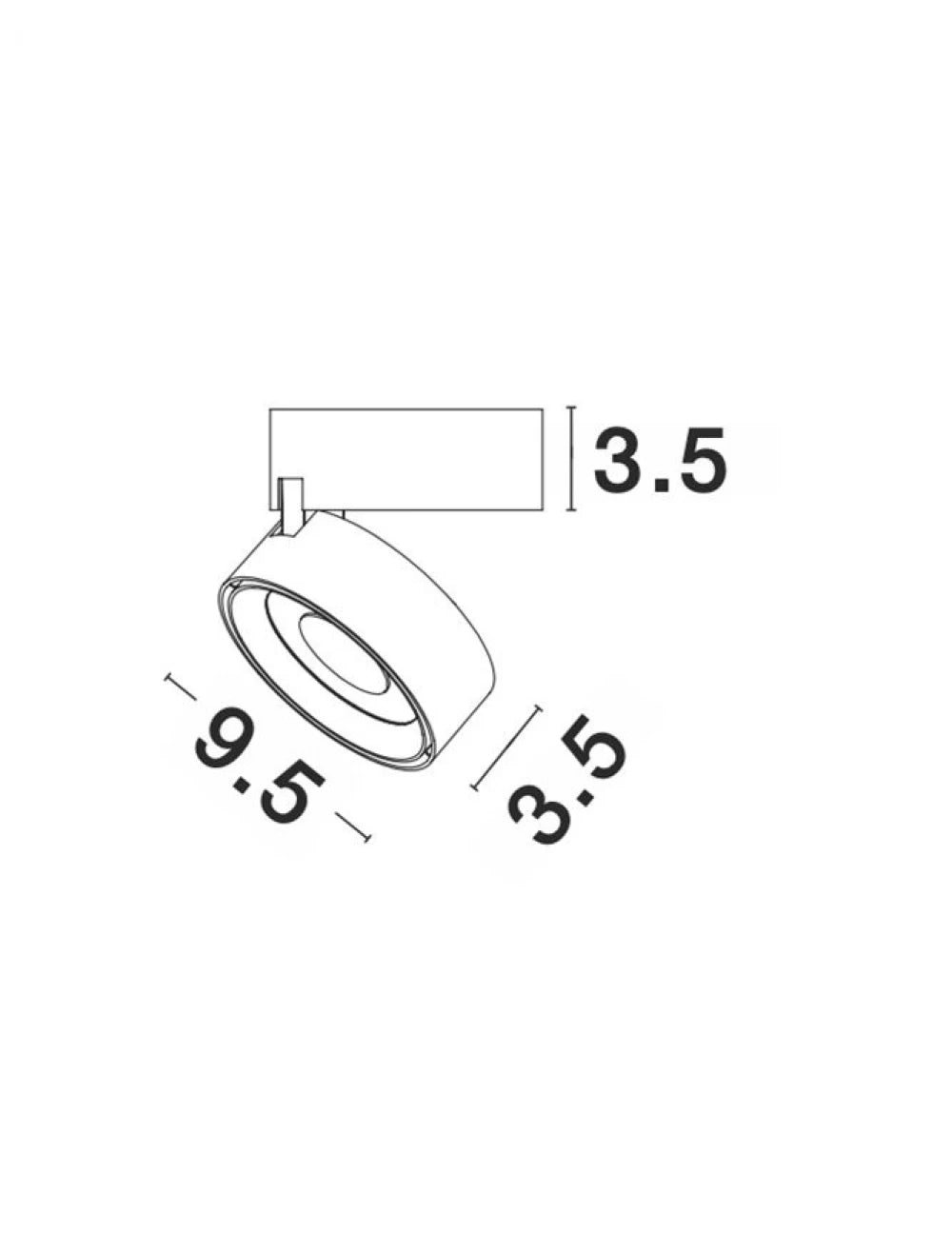 Spot aplicat din Aluminiu Negru/Auriu H7xL9.5cm IP20 20W 1450lm 3000k UNIVERSAL