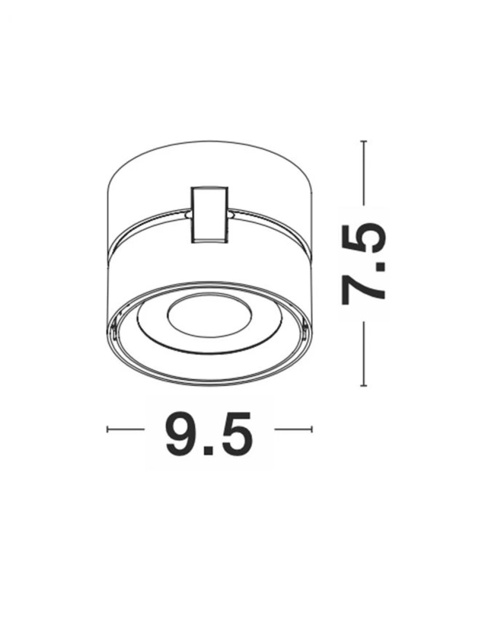 Spot aplicat din Aluminiu Alb/Negru H7xL9.5cm IP20 20W 1450lm 3000k UNIVERSAL