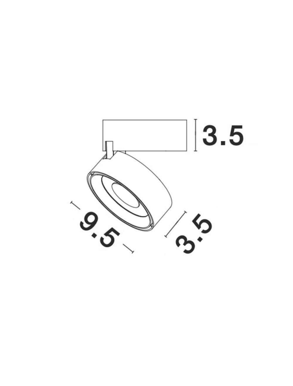 Spot aplicat din Aluminiu Negru H7xL9.5cm IP20 20W 1450lm 3000k UNIVERSAL