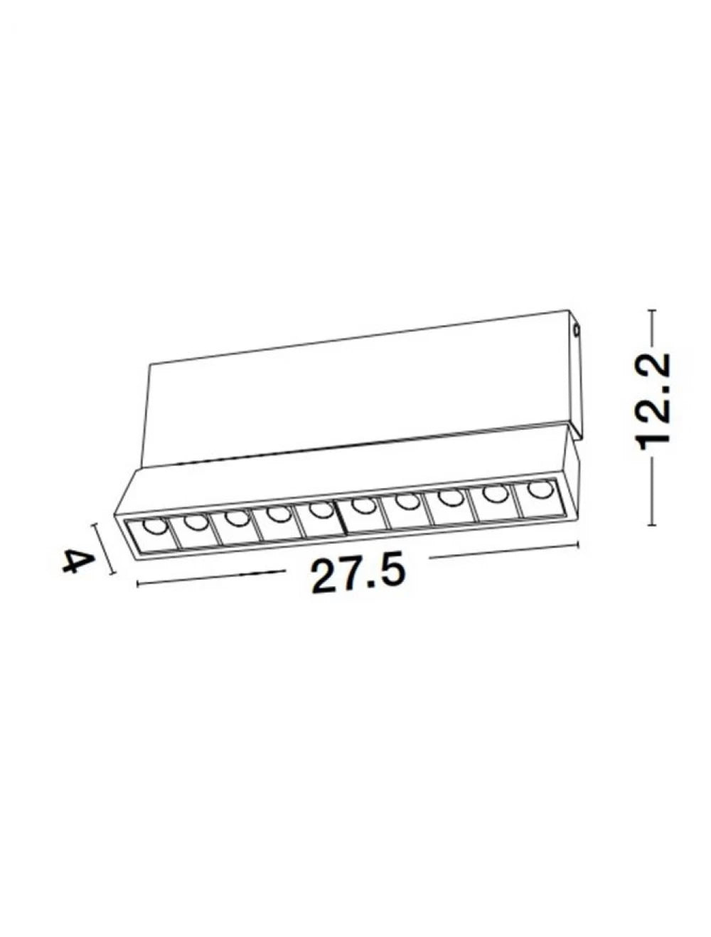 Spot aplicat din Aluminiu Alb H12.2xL27.5cm IP20 15W 1044lm 3000k PAD
