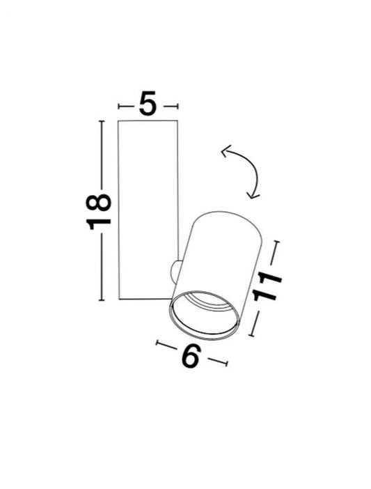 Spot aplicat din Aluminiu Alb H29xL6cm IP20 LED GU10 BERNARDO