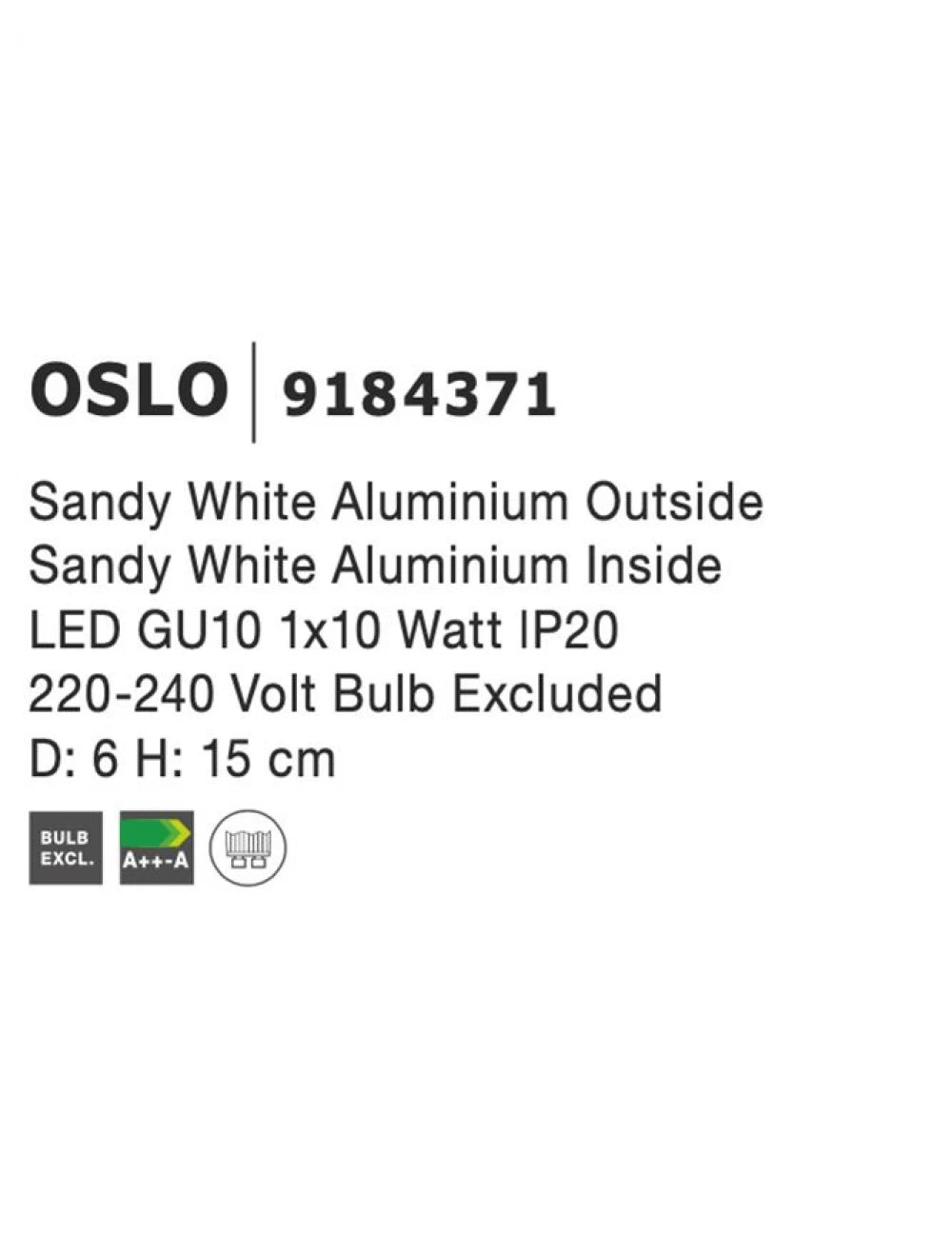 Spot aplicat din Aluminiu Alb H15xL6cm IP20 LED GU10 OSLO