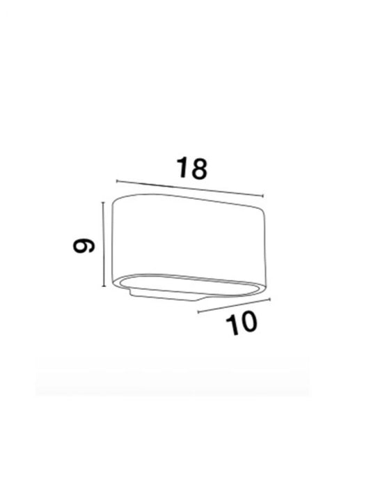 Aplica perete din Gips Alb H9xL18cm LED G9 OTELLO