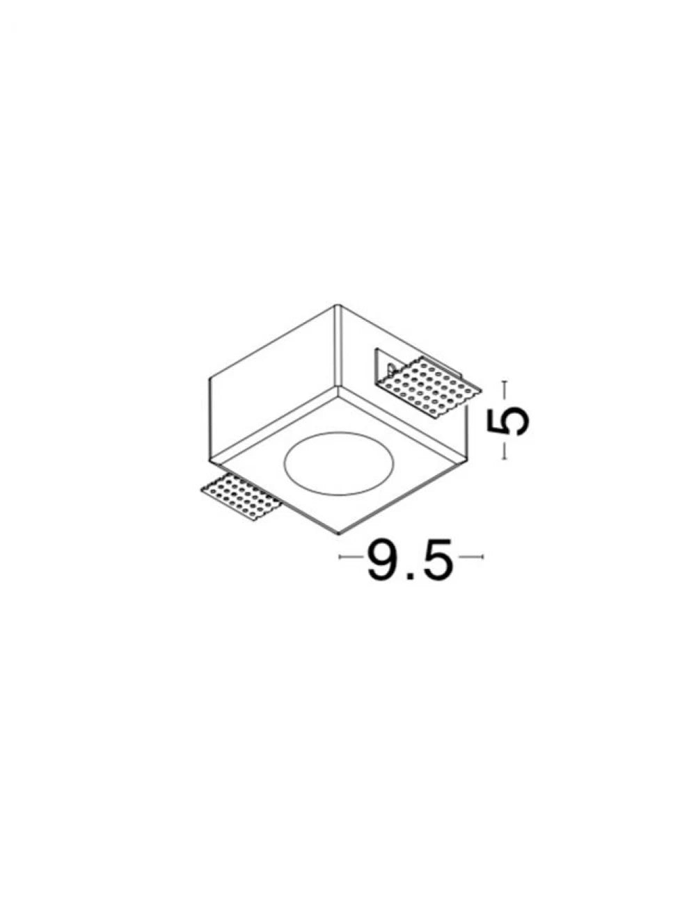Spot incastrat din Gips Alb H5xL9.5cm IP20 LED GU10 TOBIA