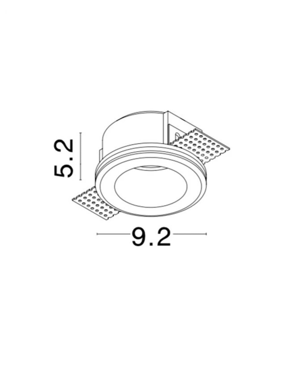 Spot incastrat din Gips Alb H5.2xL9.2cm IP20 LED GU10 TOBIA