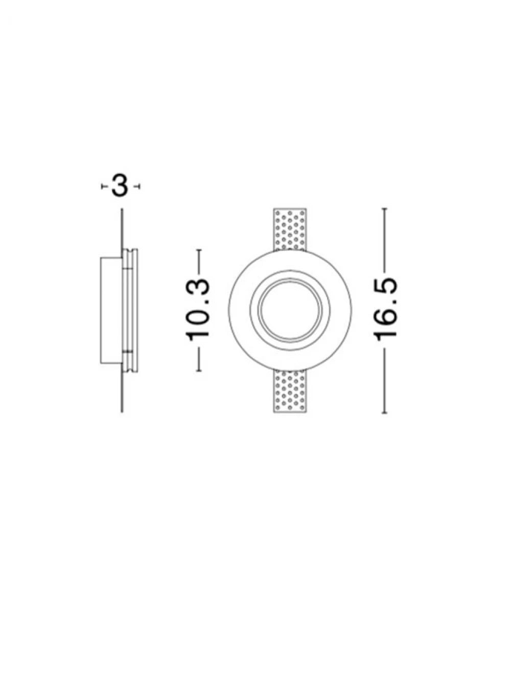 Spot incastrat din Gips Alb H3xL10.3cm IP20 LED GU10 COSIMO