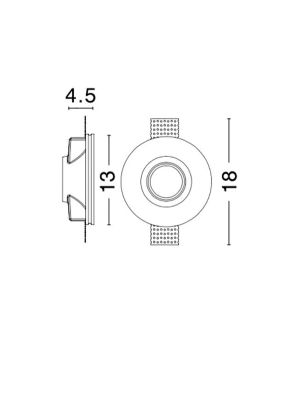 Spot incastrat din Gips Alb H4.5xL13cm IP20 LED GU10 COSIMO
