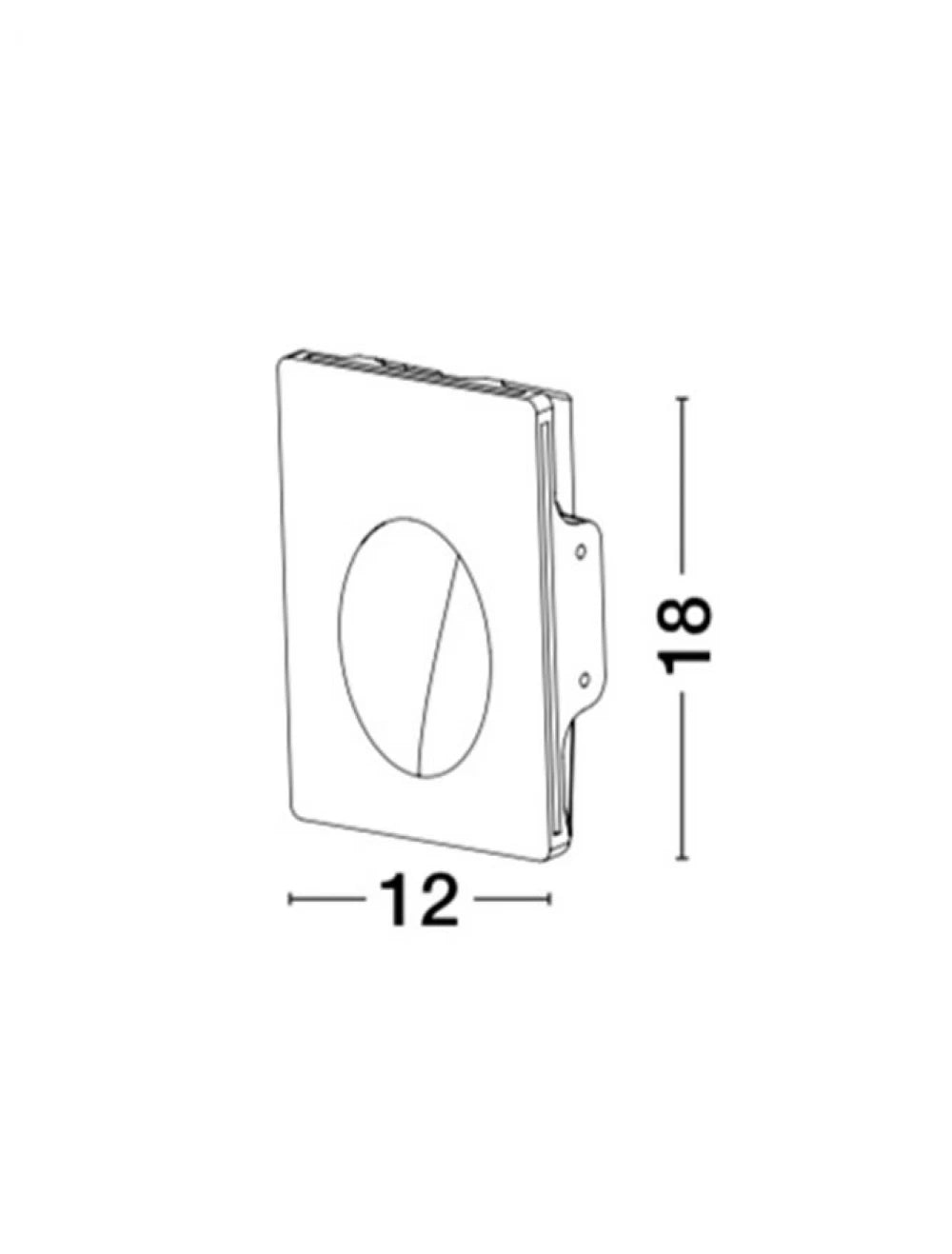 Spot incastrat pentru scari din Gips Alb H18xL12cm IP20 1W CIROCCO