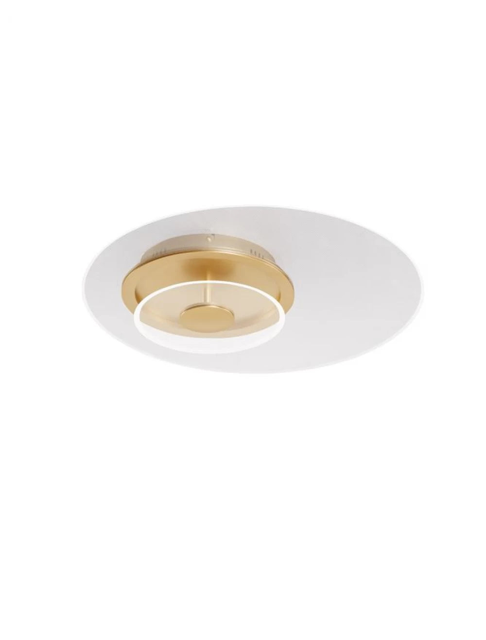 Plafoniera din Metal Auriu si abajur din Acrilic Transparent H10xD50cm IP20 Valentin