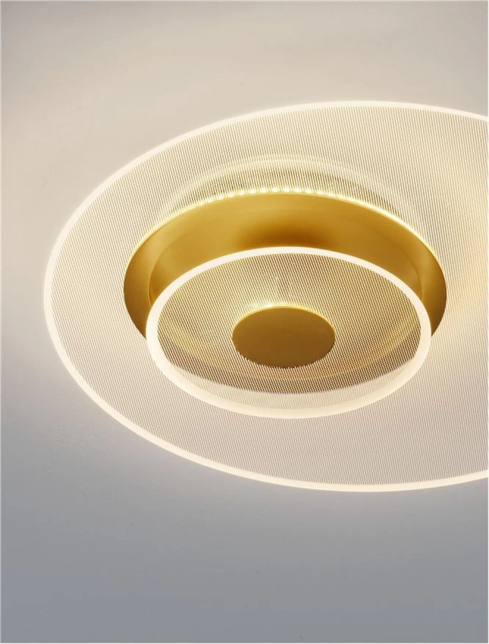 Plafoniera din Metal Auriu si abajur din Acrilic Transparent H10xD50cm IP20 Valentin