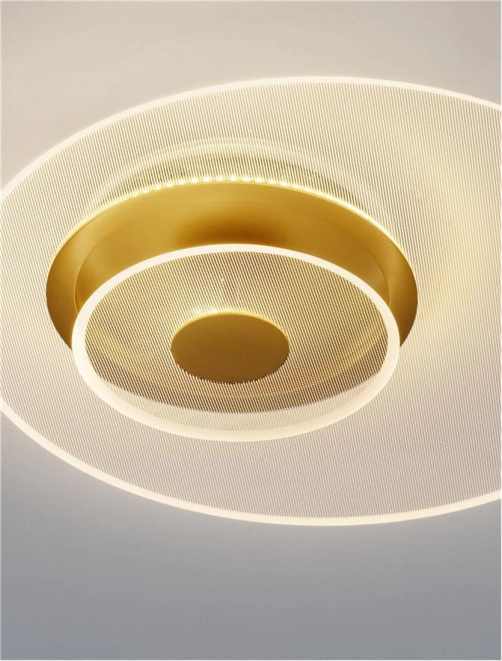 Plafoniera din Metal Auriu si abajur din Acrilic Transparent H10xD50cm IP20 Valentin