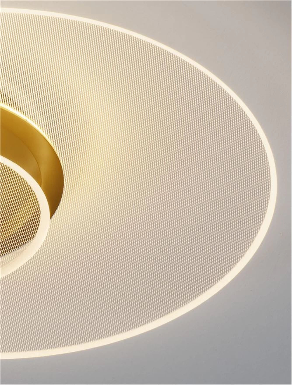 Plafoniera din Metal Auriu si abajur din Acrilic Transparent H10xD50cm IP20 Valentin
