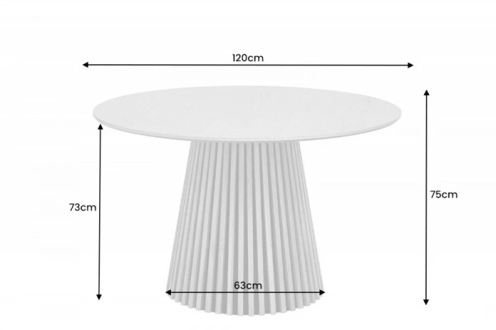 Masa Rotunda de 4 persoane din Lemn de stejar Maro/Negru D120xH75cm Valhalla