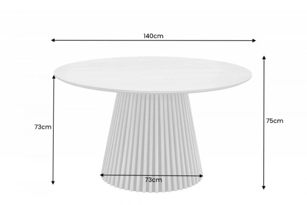 Masa Rotunda de 4-6 persoane din Lemn de stejar Maro/Negru D140xH75cm Valhalla