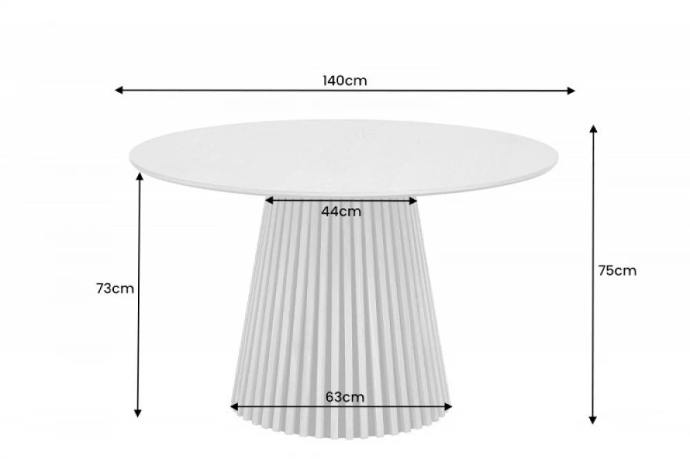 Masa Rotunda de 4-6 persoane din Lemn de stejar Maro inchis/Negru D140xH75cm Valhalla