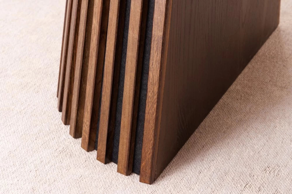 Masa extensibila Rotunda de 6-8 persoane din Lemn de stejar Maro inchis/Negru L120-160-200xH75cm Valhalla
