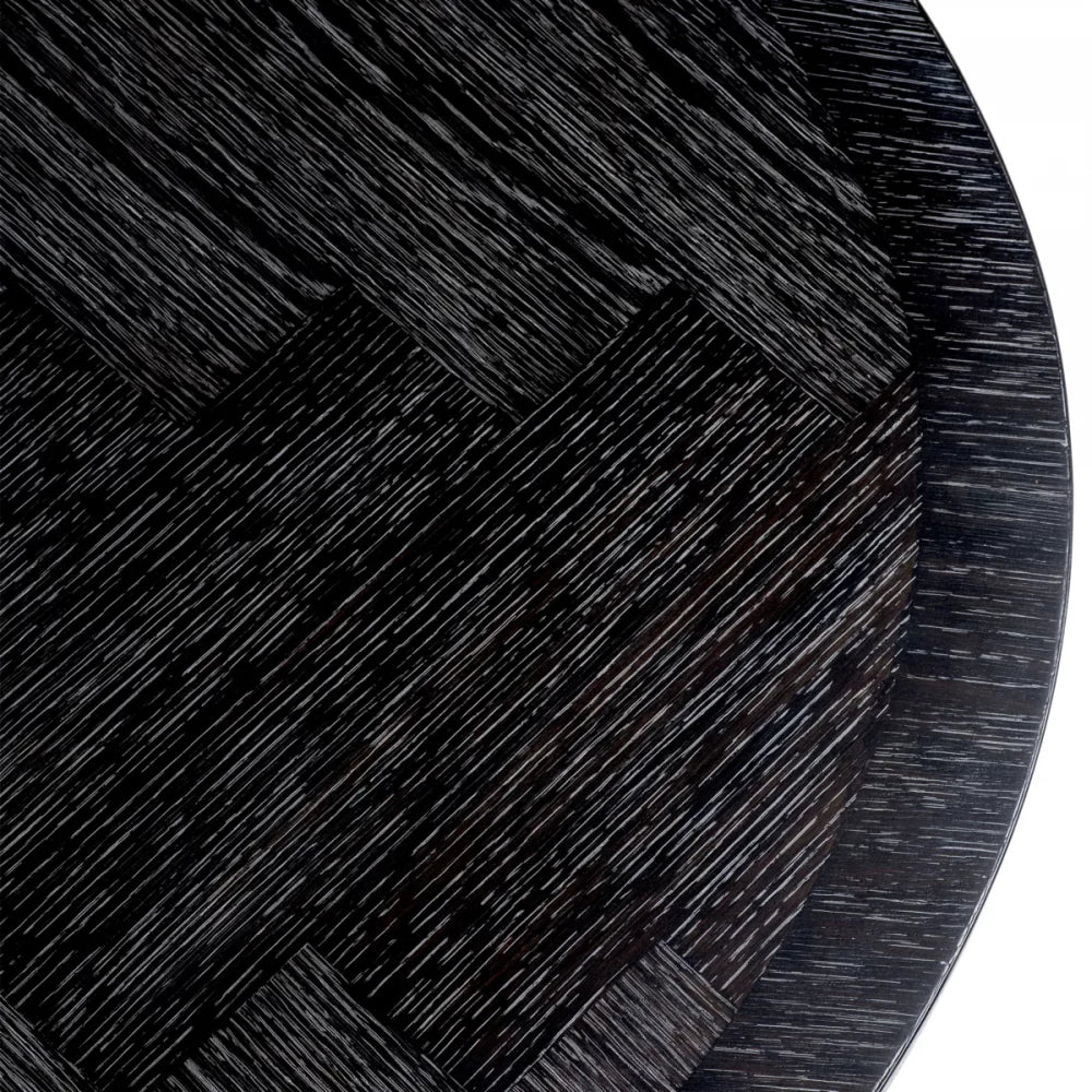 Masa ovala din Furnir de stejar si Metal Gri carbune/Bronz de 8 persoane L200x120cm Melchior