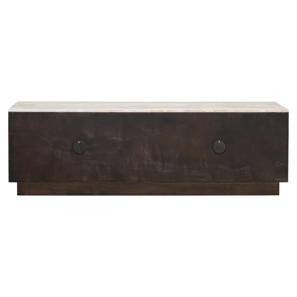 Comoda TV din Piatra Bej si Lemn de stejar Maro L196xH63cm Claremont Richmond Interiors