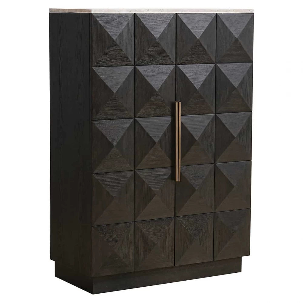 Dulap din Piatra Bej si Lemn de stejar Maro L95xH138.5cm Claremont Richmond Interiors