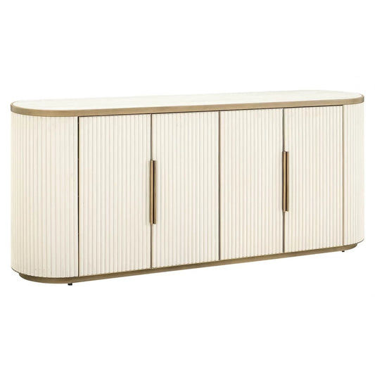 Comoda din Ceramica Alb si MDF/Metal Alb/Alama L192xH80cm Tivoli Richmond Interiors