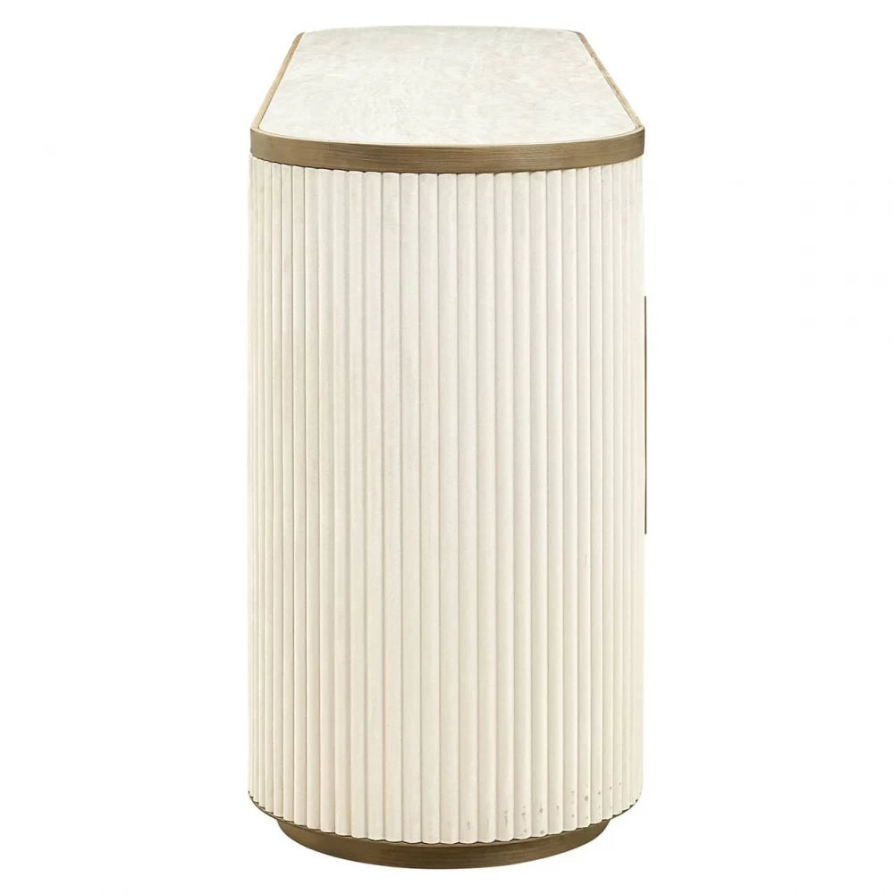 Comoda din Ceramica Alb si MDF/Metal Alb/Alama L192xH80cm Tivoli Richmond Interiors