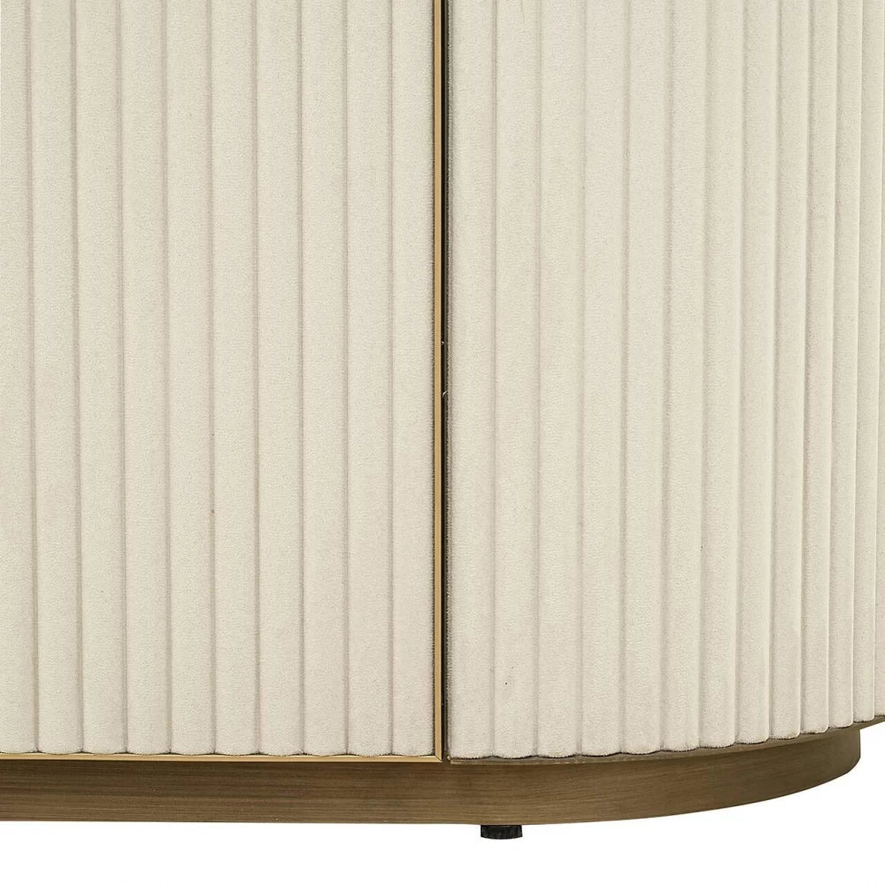 Comoda din Ceramica Alb si MDF/Metal Alb/Alama L192xH80cm Tivoli Richmond Interiors