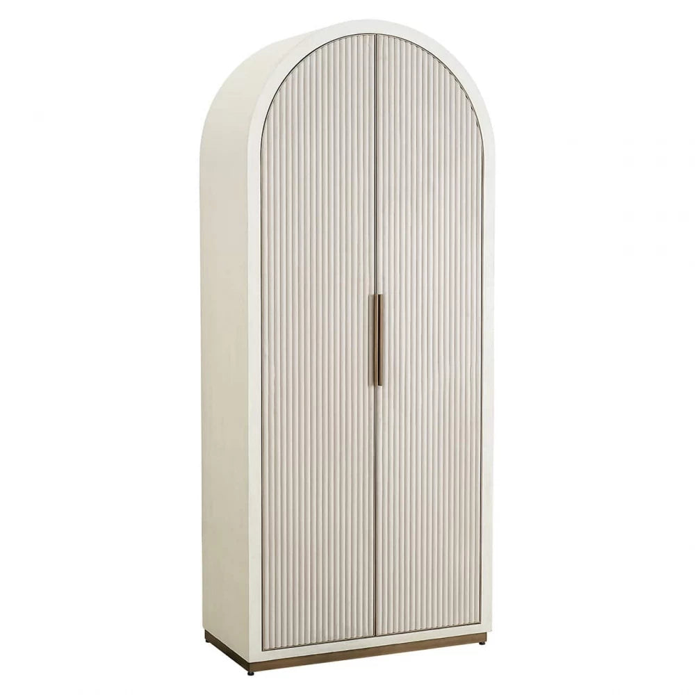 Dulap cu usi tapitate cu catifea din MDF Alb si MDF/Metal Alb/Alama L90xH212cm Tivoli Richmond Interiors