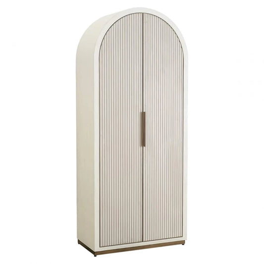 Dulap cu usi tapitate cu catifea din MDF Alb si MDF/Metal Alb/Alama L90xH212cm Tivoli Richmond Interiors