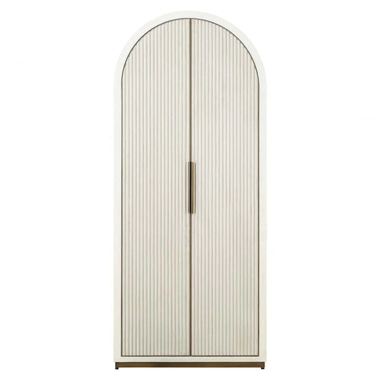 Dulap cu usi tapitate cu catifea din MDF Alb si MDF/Metal Alb/Alama L90xH212cm Tivoli Richmond Interiors