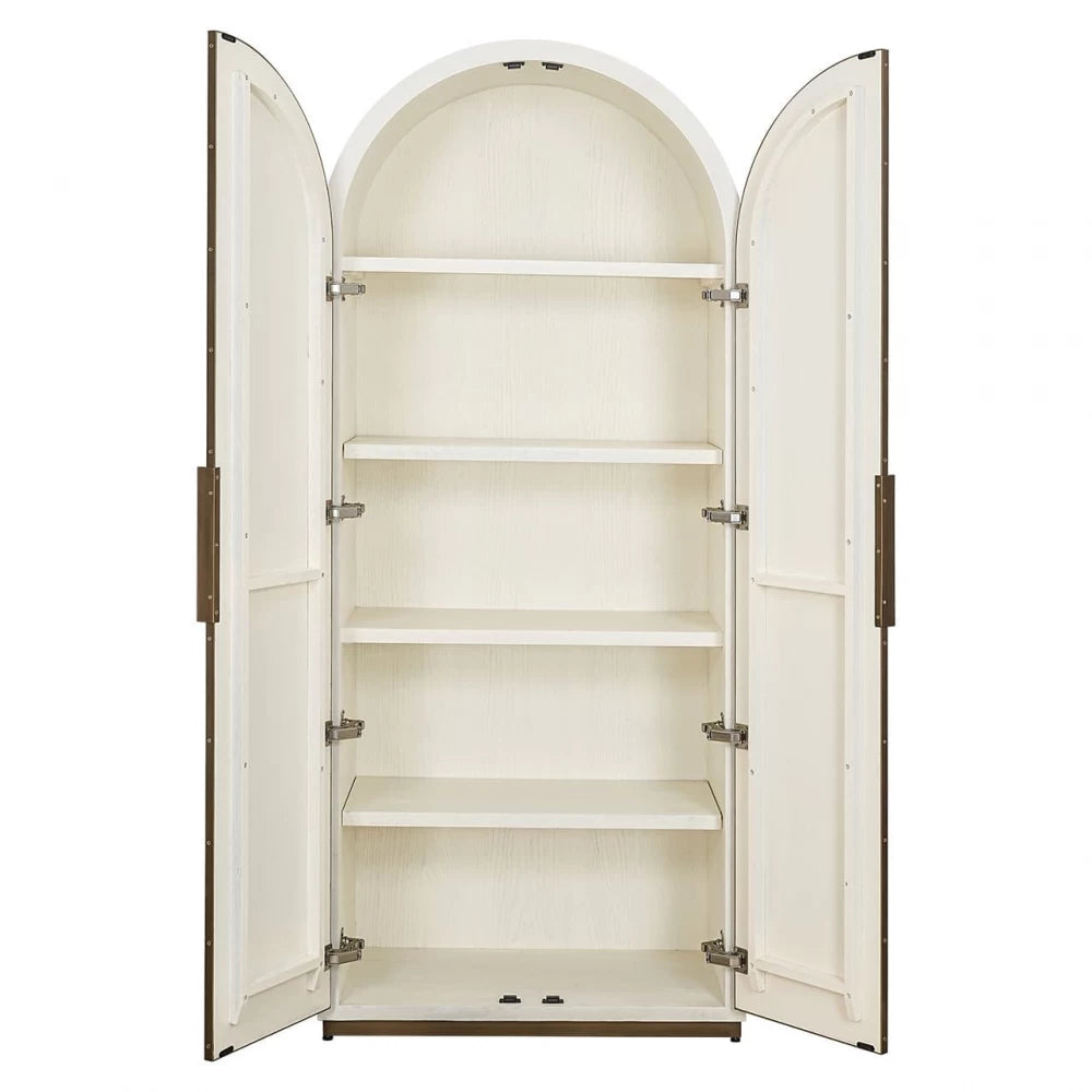 Dulap cu usi tapitate cu catifea din MDF Alb si MDF/Metal Alb/Alama L90xH212cm Tivoli Richmond Interiors